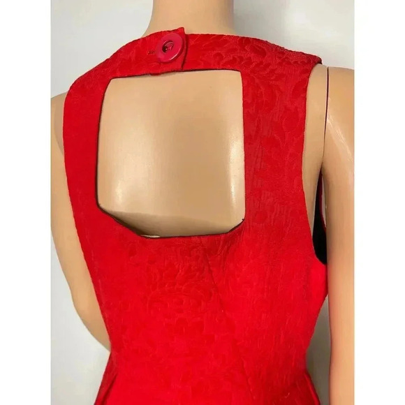 Moulinette Soeurs Anthropologie Red Dress size 6 Fit and Flare sleeveless - Picture 7 of 8